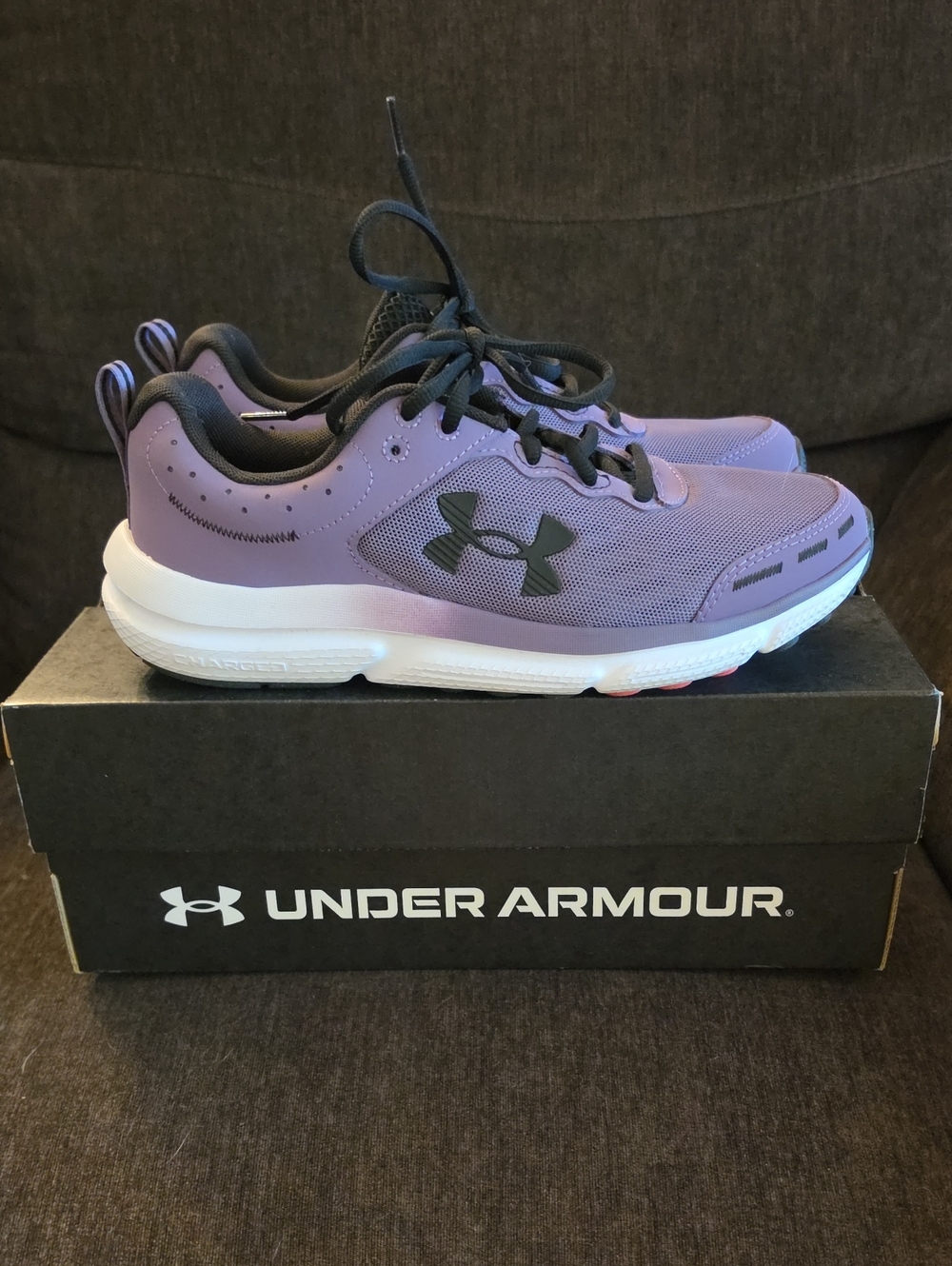 Under Armour Charged Assert 10 Purple and Black Sneakers